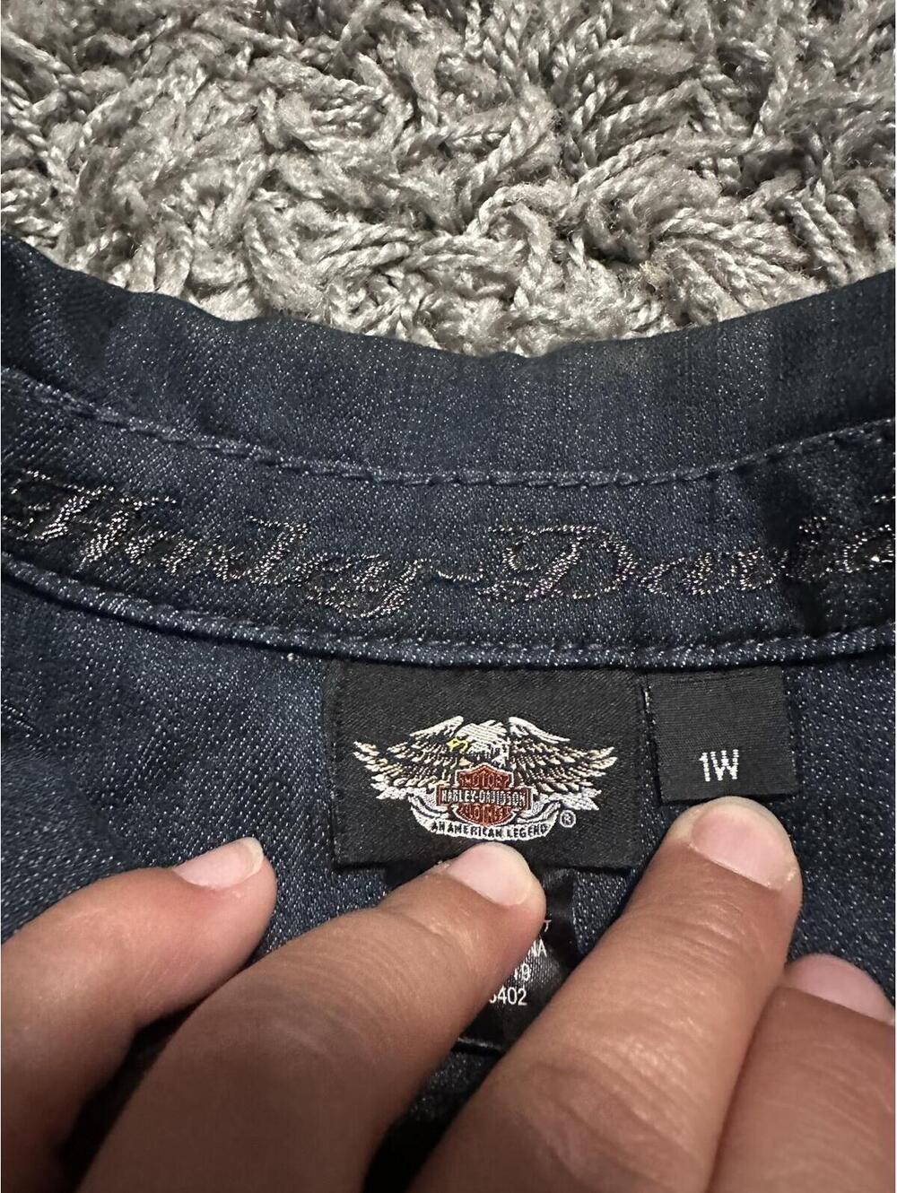 2000s Womens Harley Davidson Denim Jacket Size 1X - Picture 3 of 8